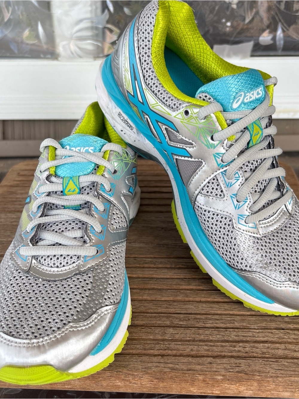 ASICS Silver Teal & Lime Women's Running Shoes 6.5